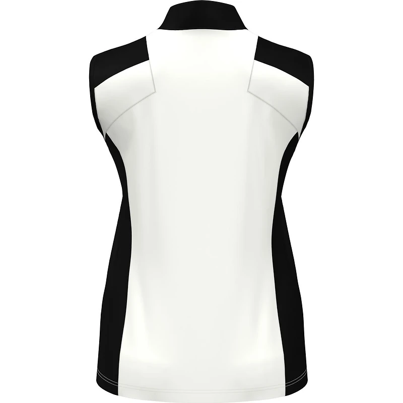Women's Colourblock Zip Sleeveless Polo