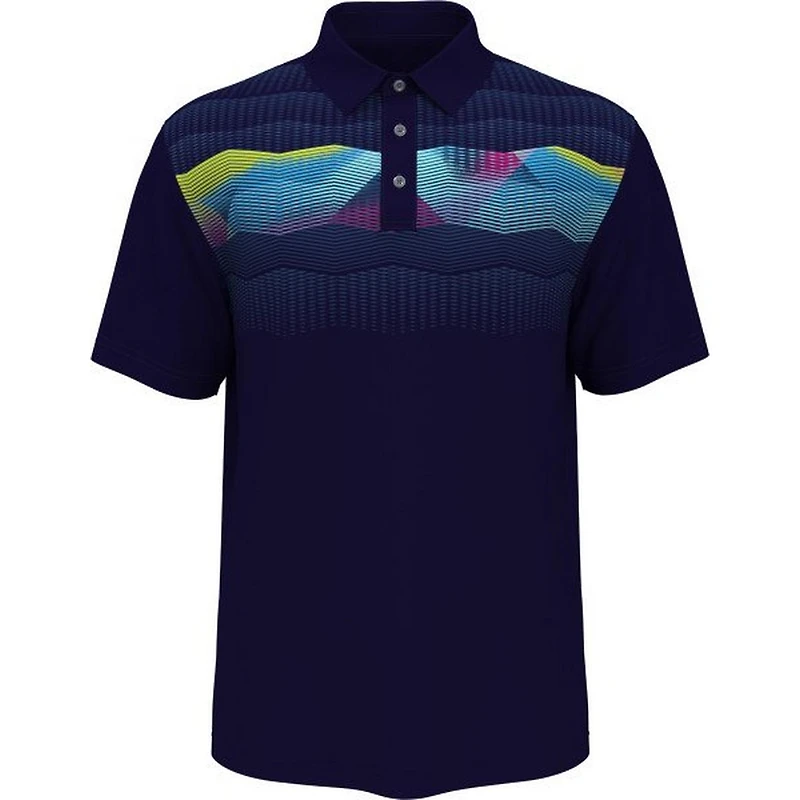 Men's Ombre Geo Print Short Sleeve Polo