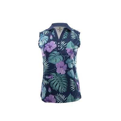 Women's Bahama Mama Print Sleeveless Polo