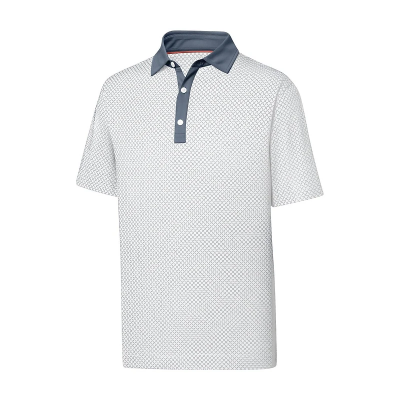 Men's Diamond Dot Print Lisle Short Sleeve Polo