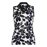 Women's Floret Printed Sleeveless Polo