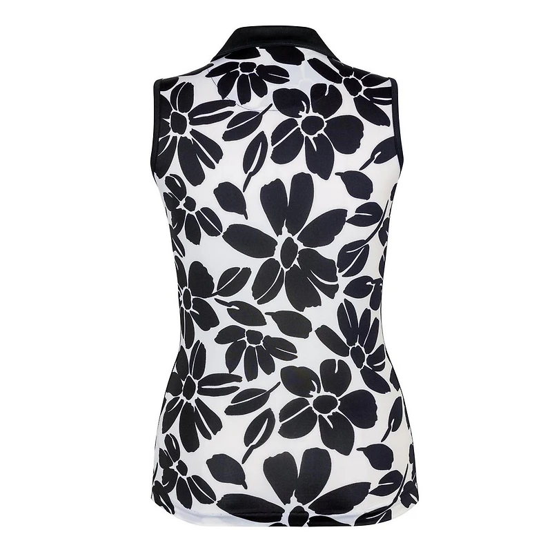 Women's Floret Printed Sleeveless Polo