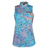 Women's Kiku Printed Sleeveless Polo
