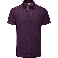 Men's Cubic Jacquard Short Sleeve Polo