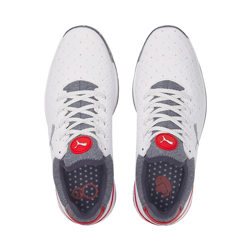 Limited Edition - Men's PROADAPT Alphacat Love Golf/H8 Spikeless Golf Shoe- White/Grey/Red