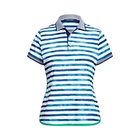 Women's Stripe Shirt Tail Short Sleeve Polo