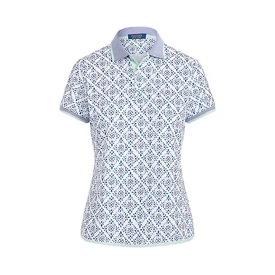 Women's Printed Tile Short Sleeve Polo