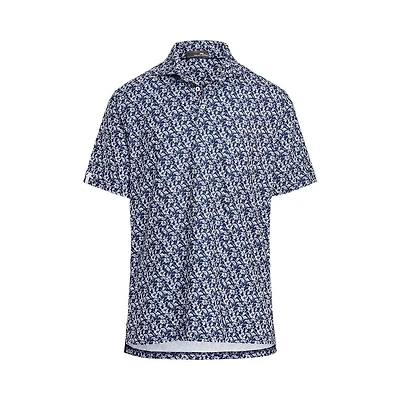 Men's Airflow Floral Print Short Sleeve Polo