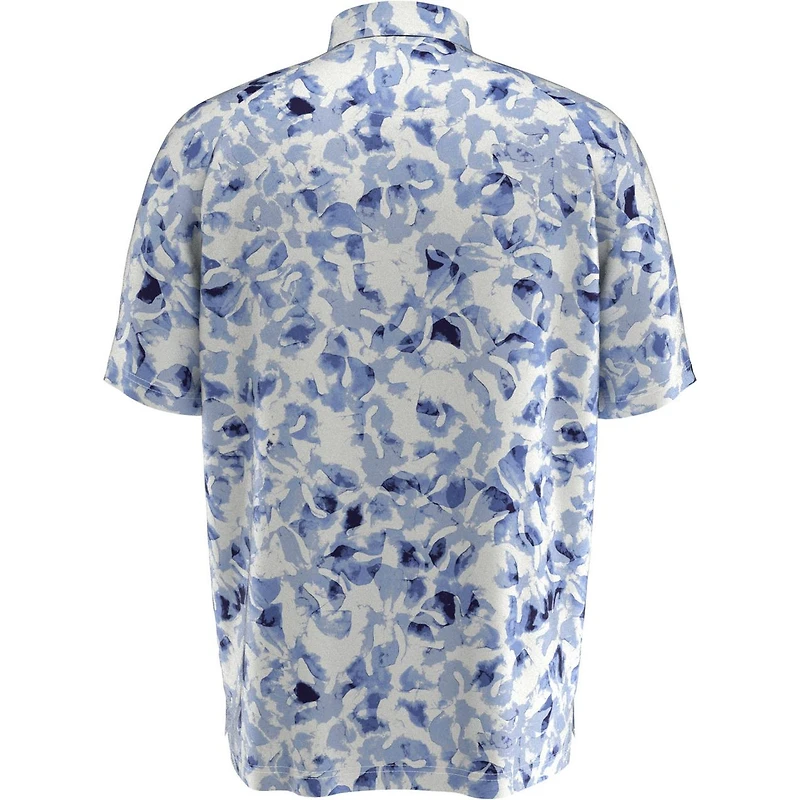 Men's Tie Dye Leaf Print Short Sleeve Polo
