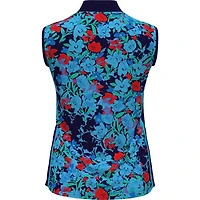 Women's Floral Print Sleeveless Polo