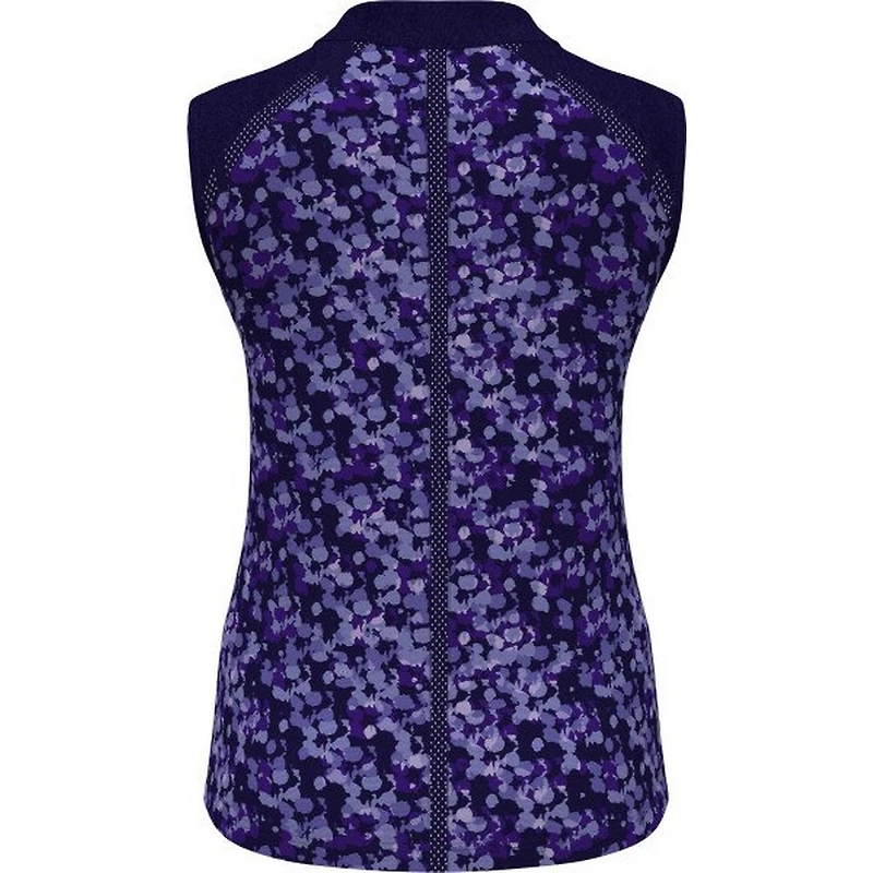 Women's Abstract Print Sleeveless Polo