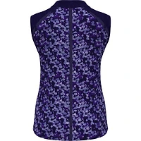 Women's Abstract Print Sleeveless Polo