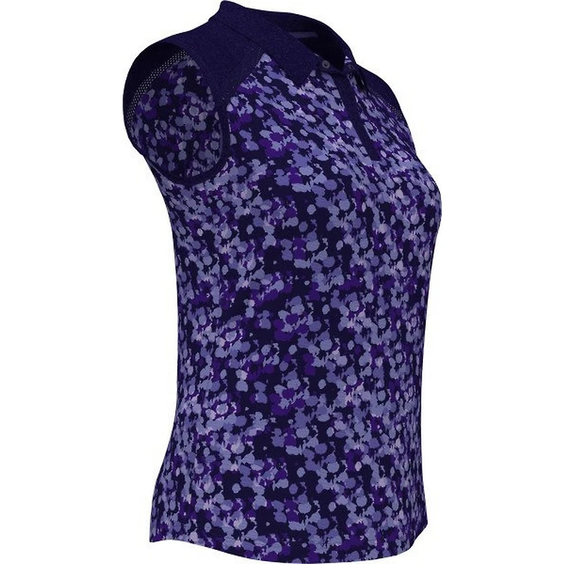 Women's Abstract Print Sleeveless Polo