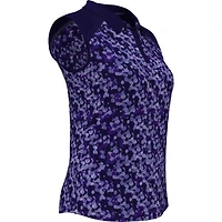 Women's Abstract Print Sleeveless Polo