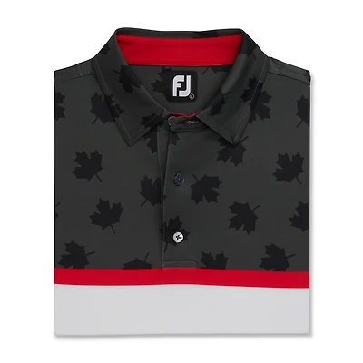Men's Engineered Tonal Leaf Short Sleeve Polo