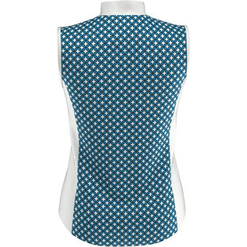 Women's Floral Geo Printed Sleeveless Polo