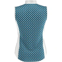 Women's Floral Geo Printed Sleeveless Polo