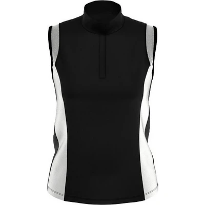 Women's Colour Block Sleeveless Polo