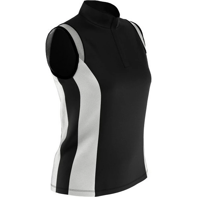 Women's Colour Block Sleeveless Polo