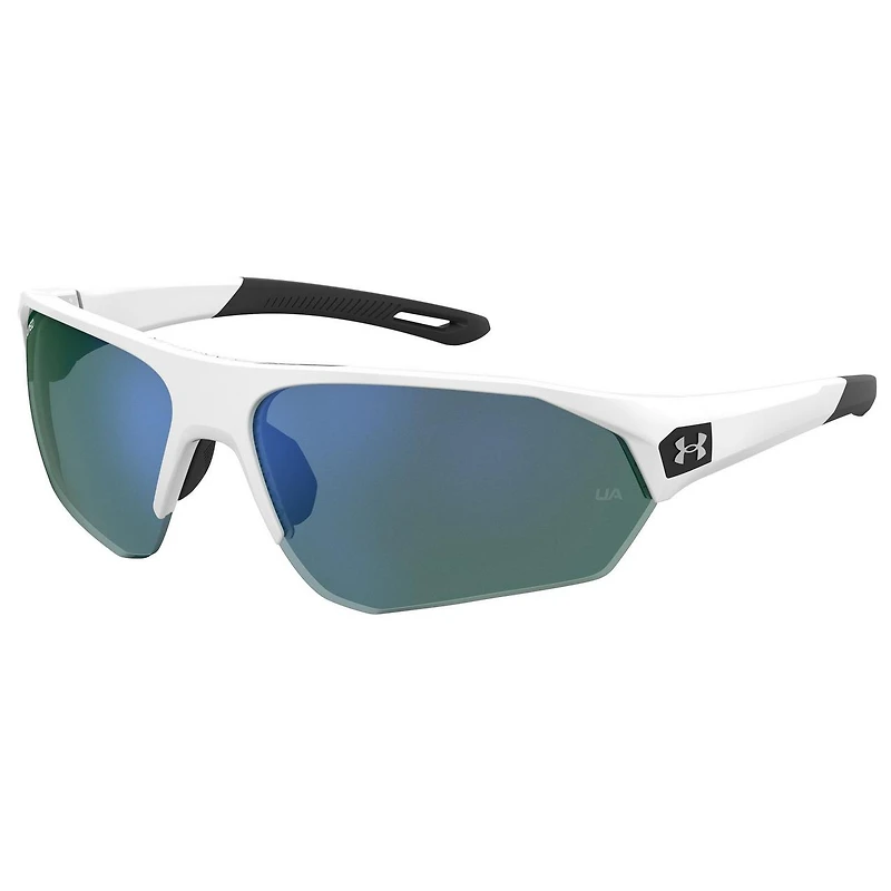 Playmaker Shiny White/TUNED Blue-Green Golf Mirror Sunglasses