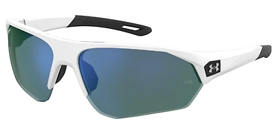 Playmaker Shiny White/TUNED Blue-Green Golf Mirror Sunglasses