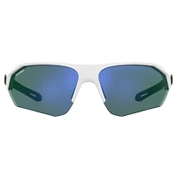 Playmaker Shiny White/TUNED Blue-Green Golf Mirror Sunglasses