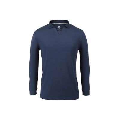 Men's Solid Long Sleeve Polo