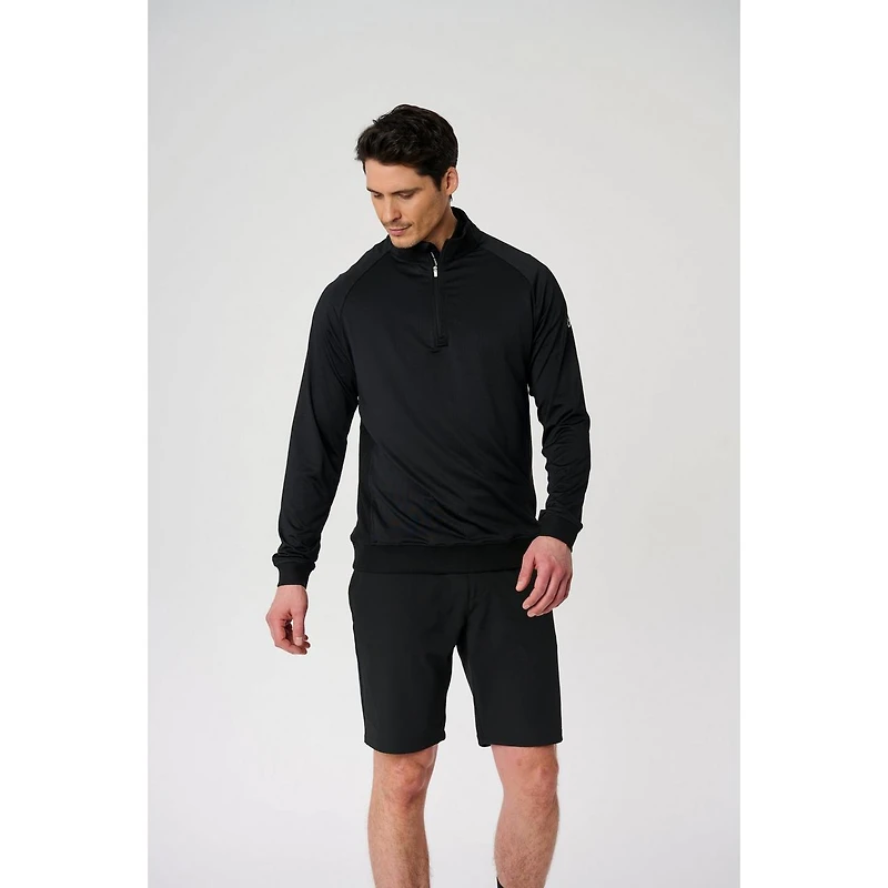 Men's Raglan Mock Neck 1/2 Zip Long Sleeve Shirt