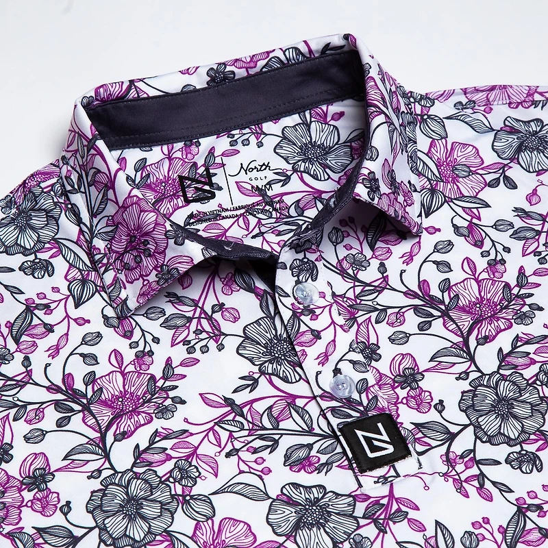 Men's Purple Vine Short Sleeve Polo