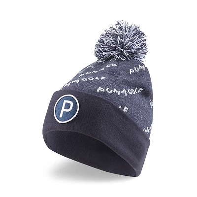 Men's P Removable Pom Beanie