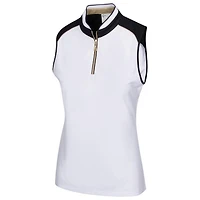 Women's Rib Collar Sleeveless Solid Polo