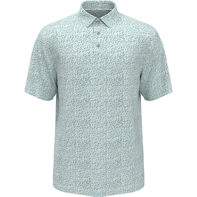 Men's Etched All Over Print Short Sleeve Polo