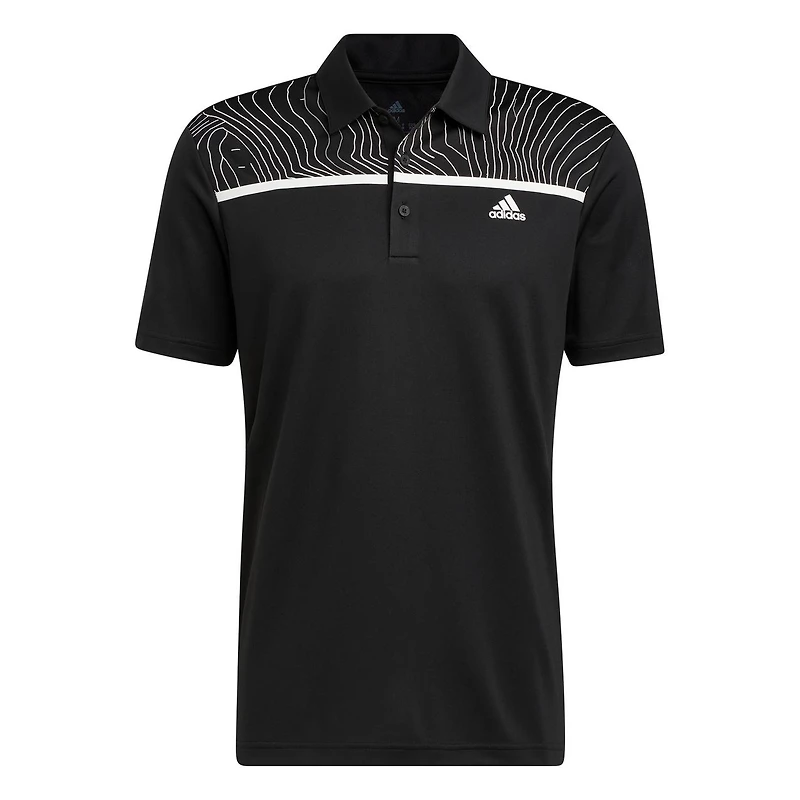 Men's Chest Print Short Sleeve Polo