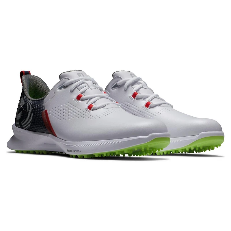 Men's Fuel Spikeless Golf Shoe - White/Navy/Yellow