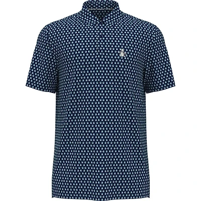 Men's Old Fashioned Geo Print Short Sleeve Polo