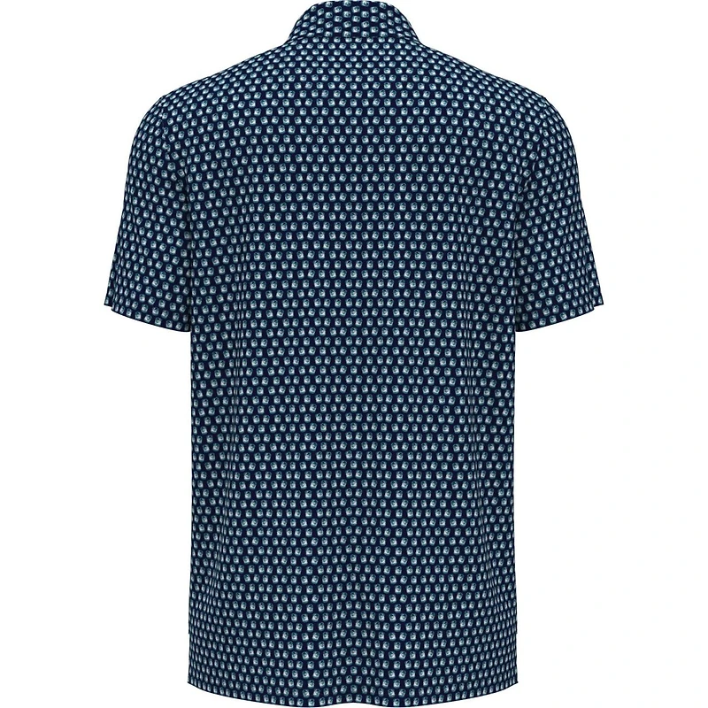 Men's Old Fashioned Geo Print Short Sleeve Polo