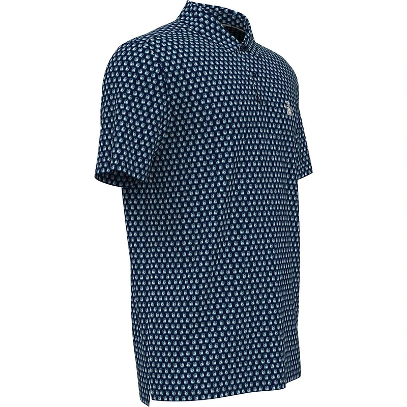 Men's Old Fashioned Geo Print Short Sleeve Polo