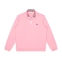 Men's Flower Crossed Tees Floral Collar 1/4 Zip Pullover