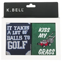 Men's Kiss Grass & Balls to Golf Crew Socks - 2 Pack