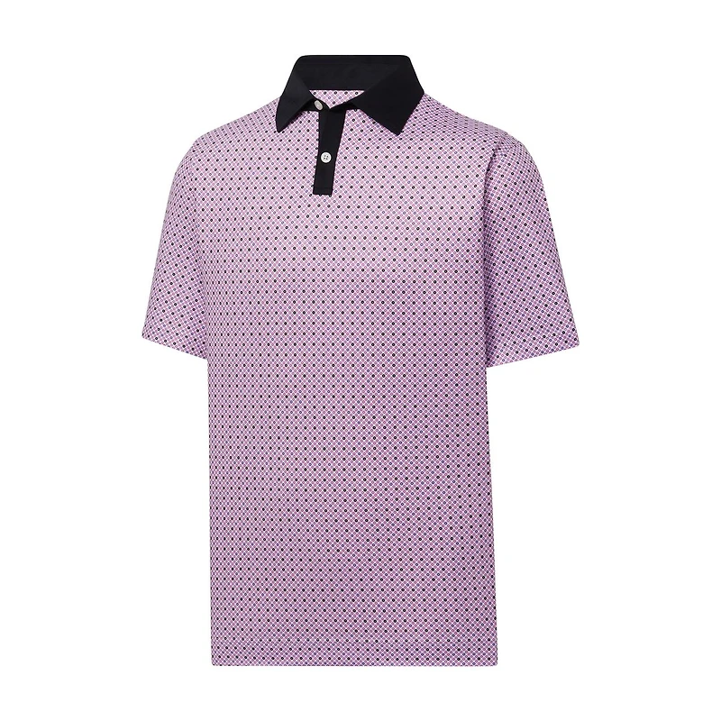 Men's Circle Print Short Sleeve Polo