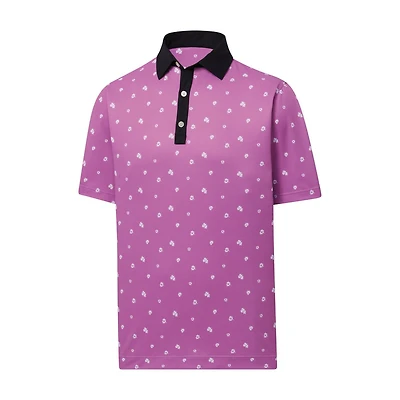 Men's Scattered Floral Short Sleeve Polo