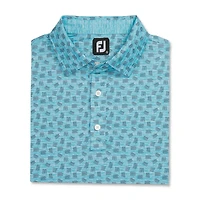 Men's Sketched Print Short Sleeve Polo