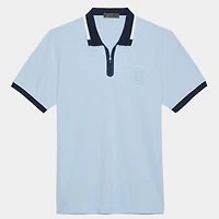 Men's Embossed Quarter Zip Short Sleeve Polo