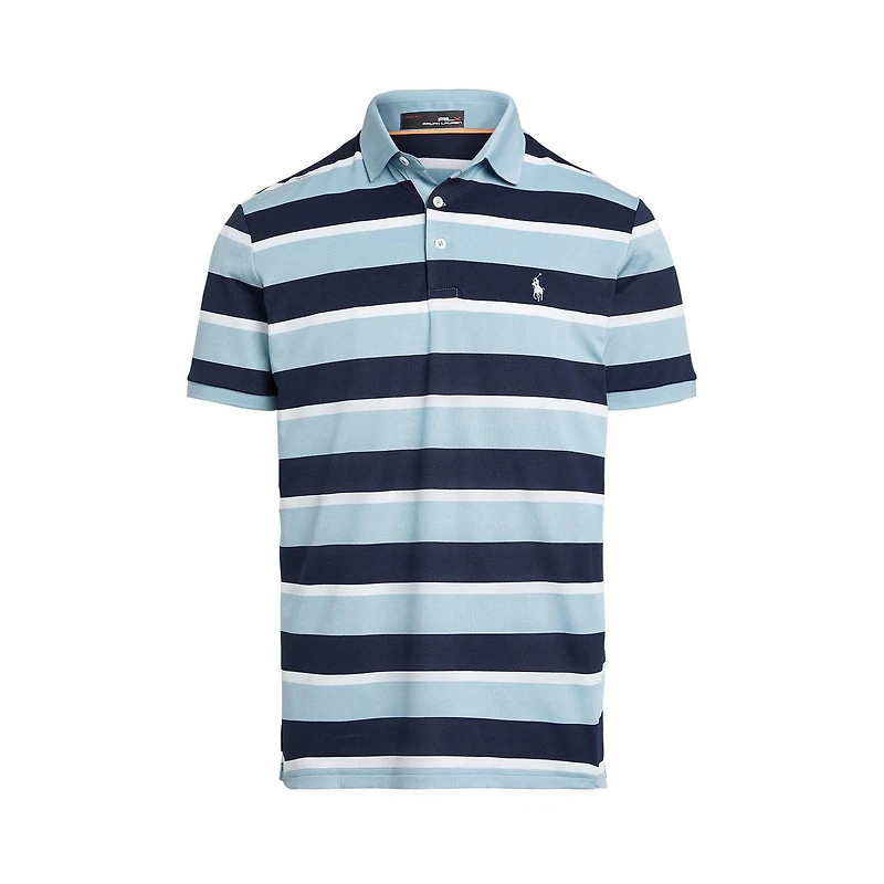 Men's Performance Pique Block Stripe Short Sleeve Polo
