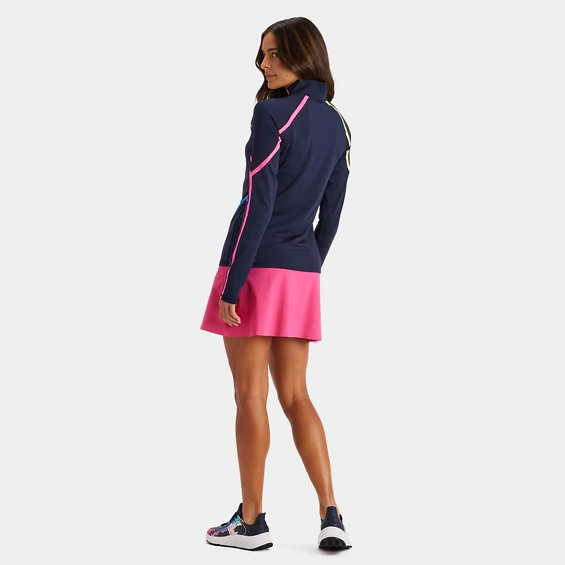 Women's Colour Block 1/4 Zip Long Sleeve Top