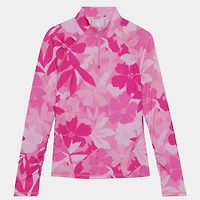 Women's Floral Camo 1/4 Zip Long Sleeve Top