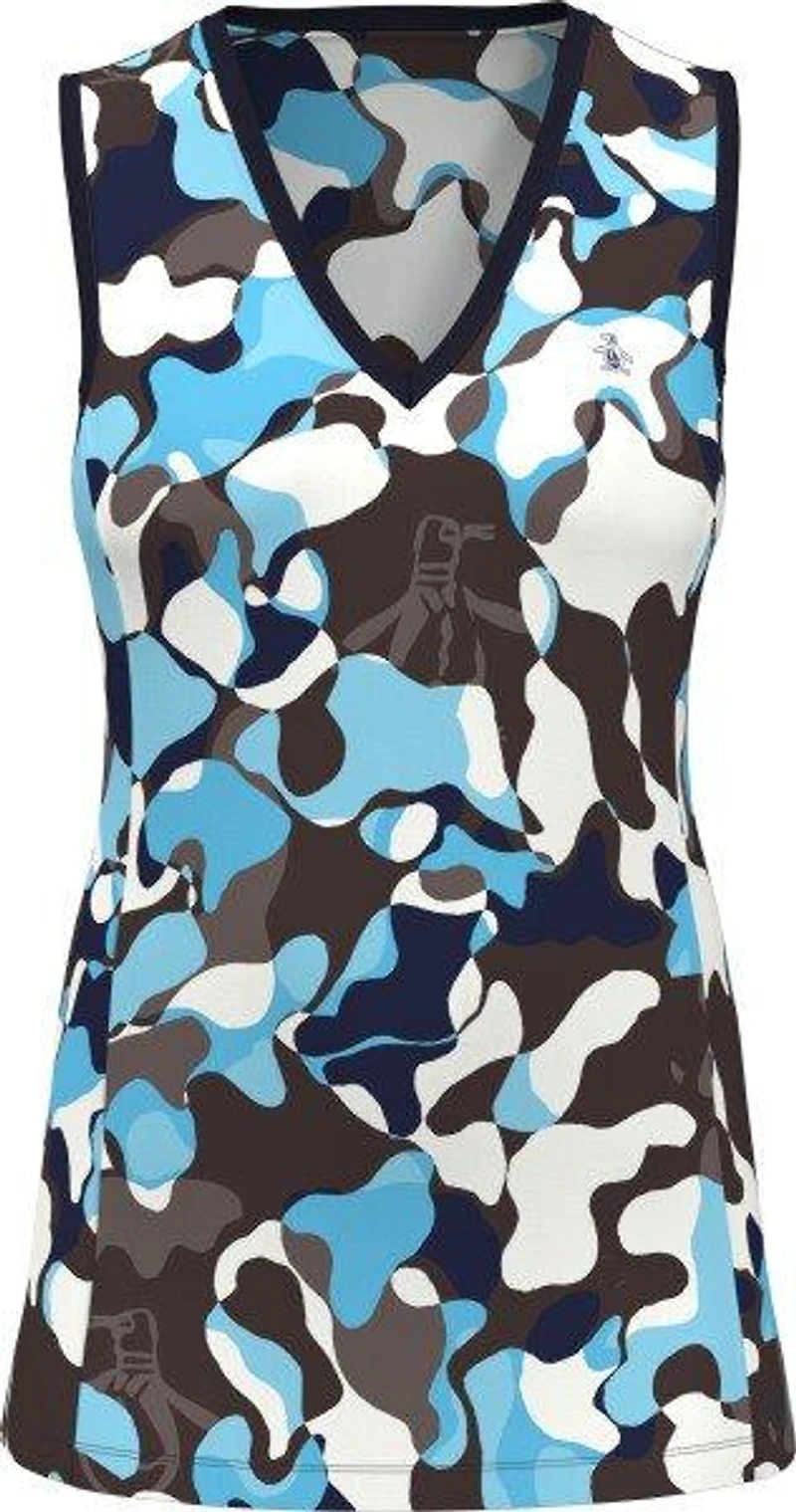 Women's Abstract Print V-Neck Sleeveless Top