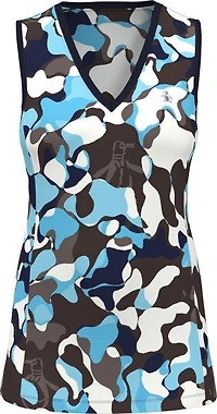 Women's Abstract Print V-Neck Sleeveless Top