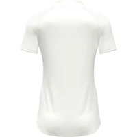Women's Zip Front Asymetrical Mesh Short Sleeve Polo