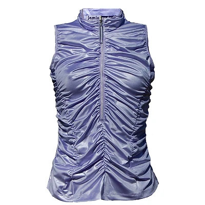 Women's Rouched Half-Zip Sleeveless Top